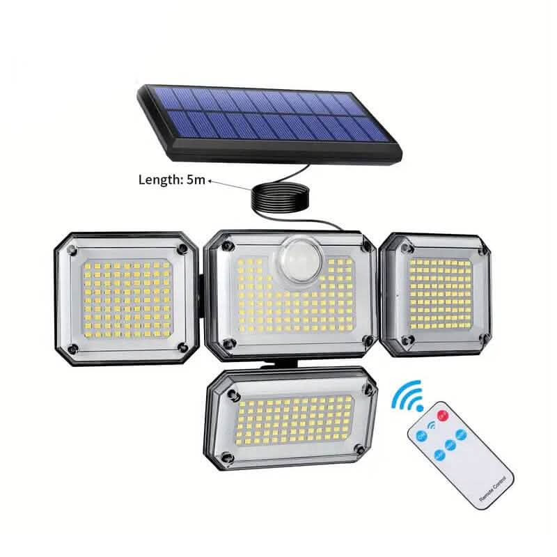 Solar Outdoor Lights 333 LEDs Motion Sensor Lights 4 Heads Cartsfy Inc.