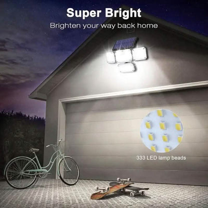 Solar Outdoor Lights 333 LEDs Motion Sensor Lights 4 Heads Cartsfy Inc.