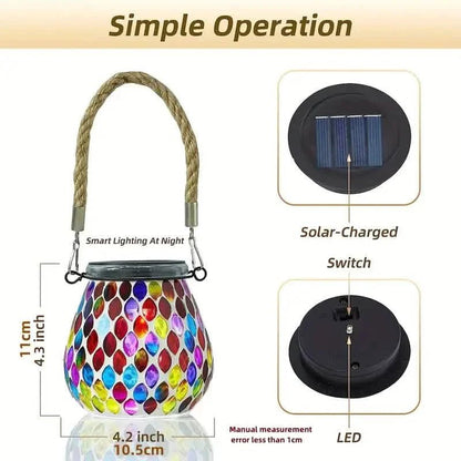Solar Outdoor Mosaic Lantern - Cartsfy Inc.