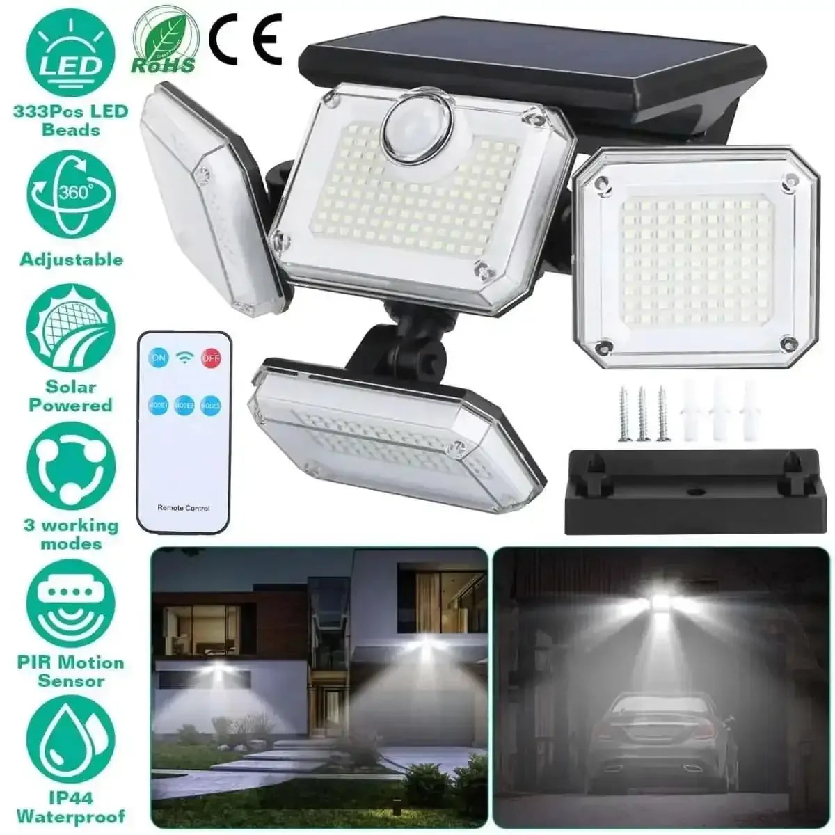 Solar Powered Wall Lights Outdoor Motion Sensor Lamps DailySale Integrate Separate Integrate-Separate-