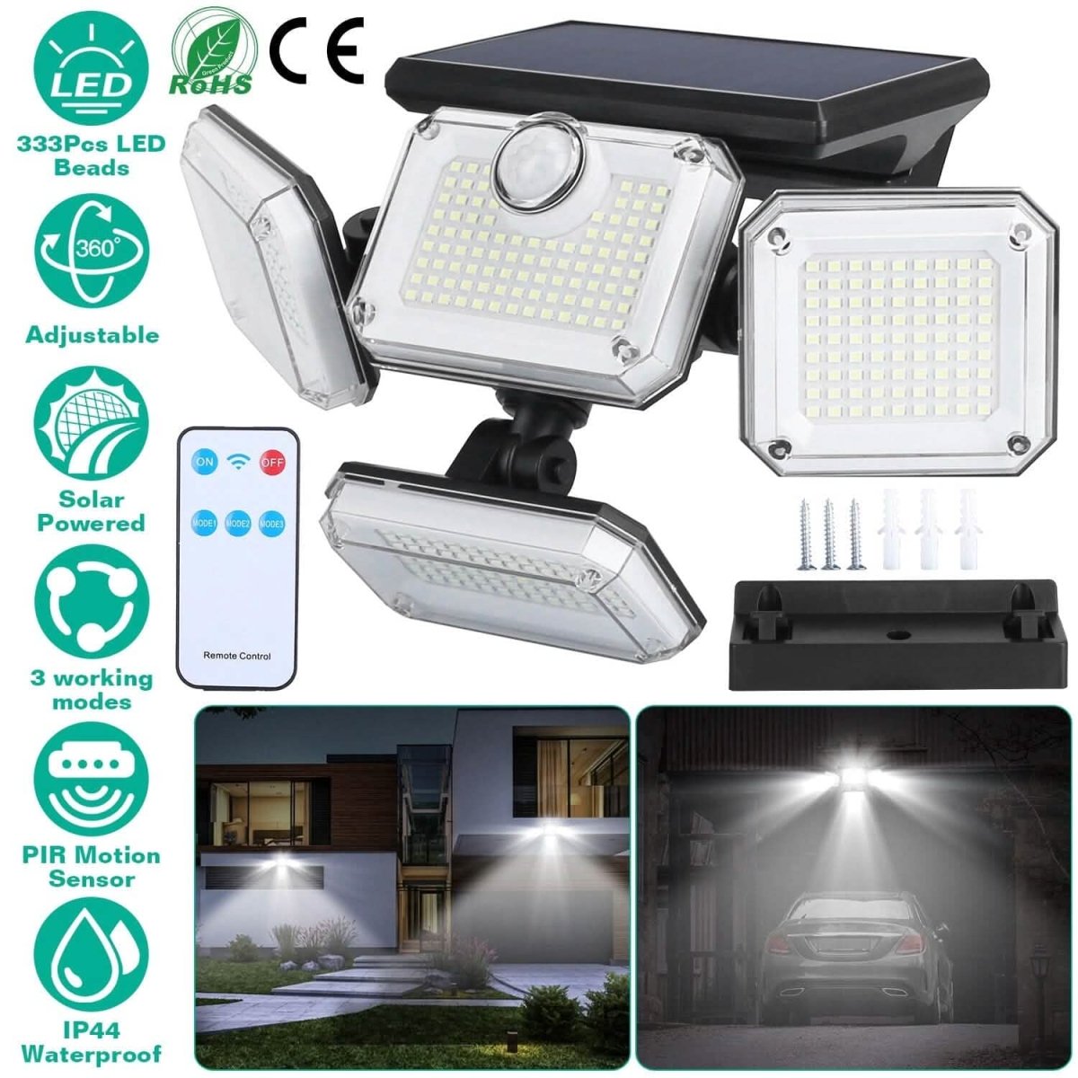 Solar Powered Wall Lights Outdoor Motion Sensor Lamps - Cartsfy Inc.