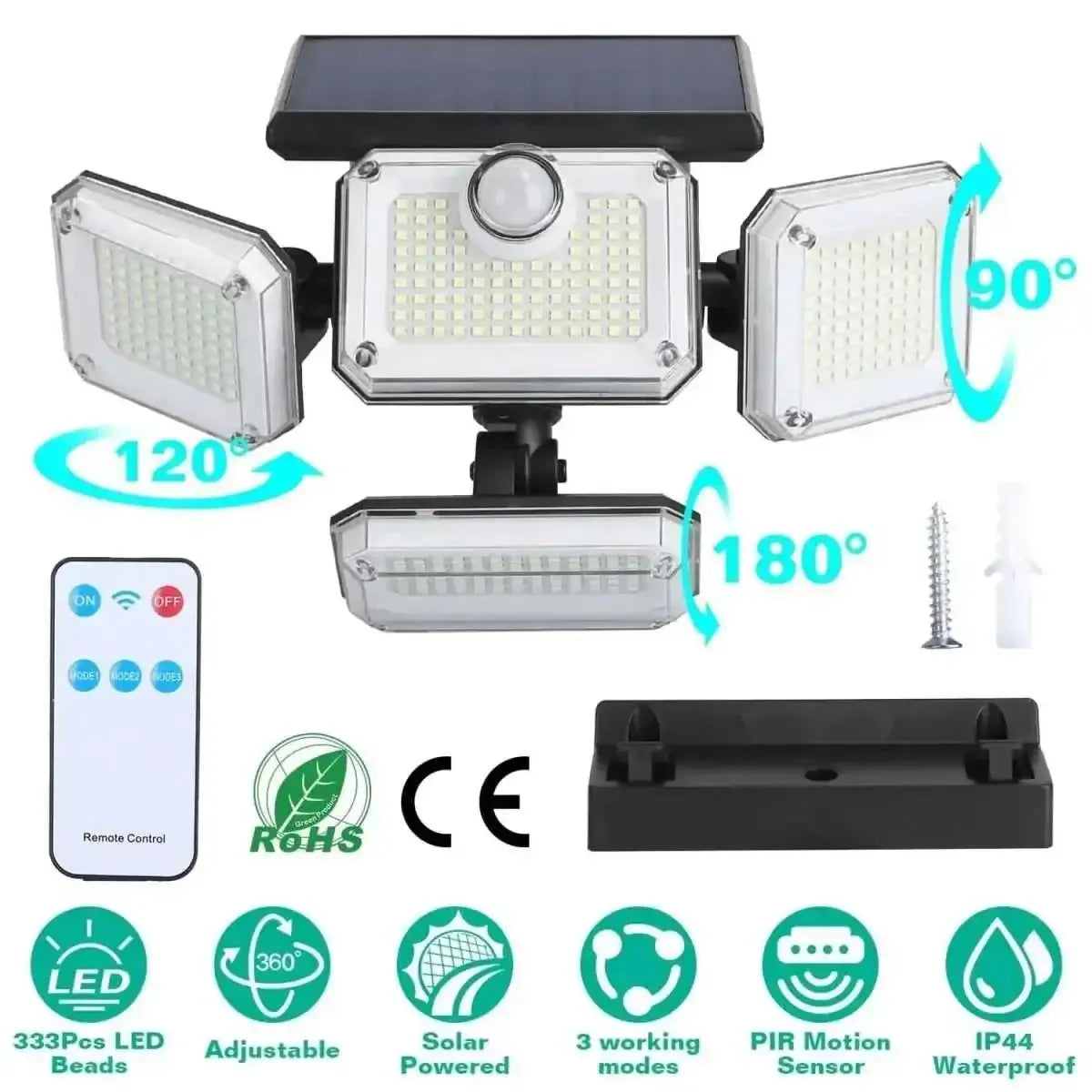 Solar Powered Wall Lights Outdoor Motion Sensor Lamps DailySale Integrate Separate Integrate-Separate-