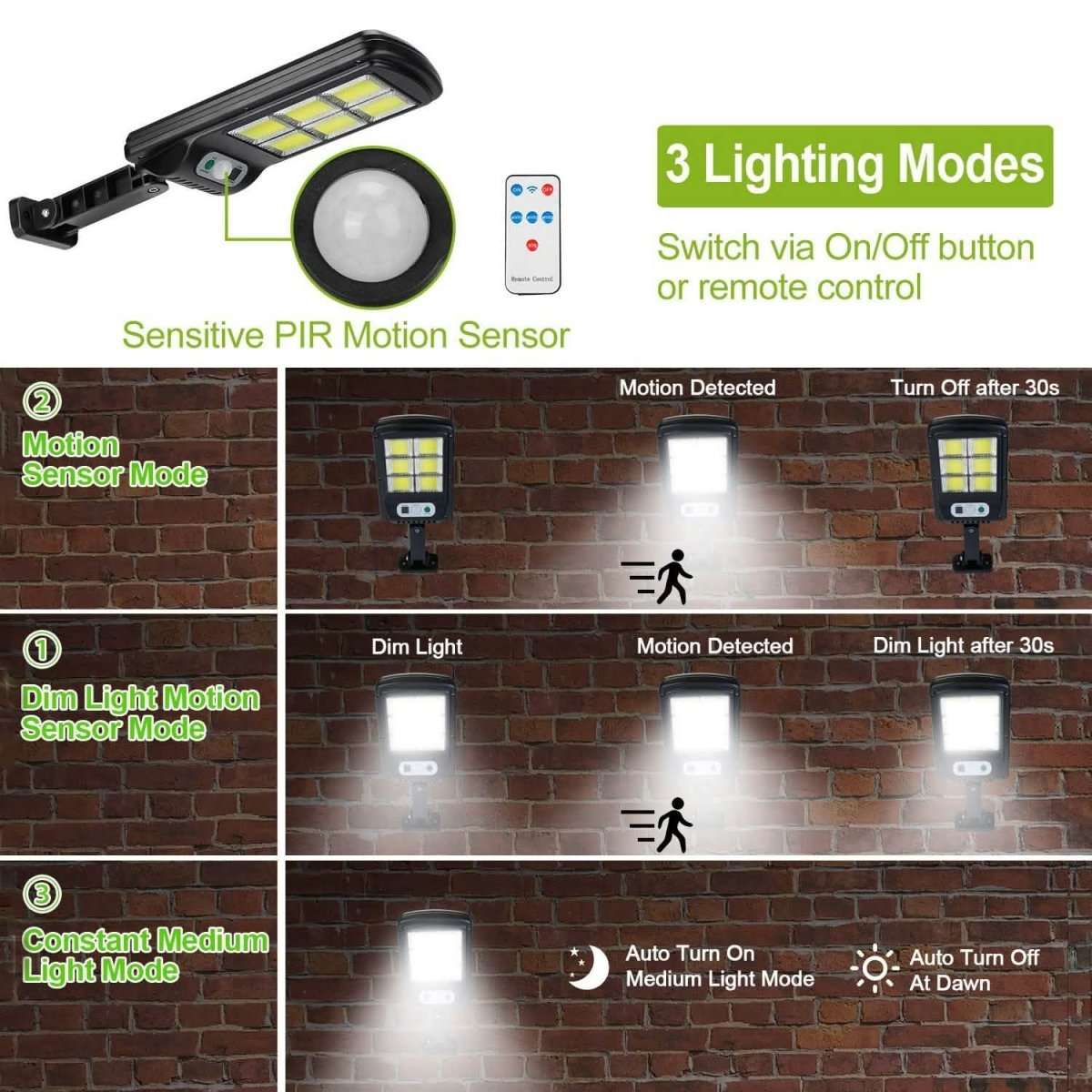 Solar Powered Wall Outdoor Lights Cartsfy Inc.