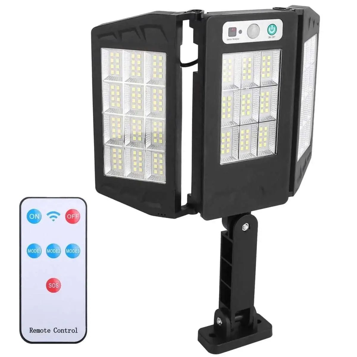 Solar Wall Light Outdoor Beads PIR Motion Sensor Remote Control Wireless Lamps DailySale 72LED 9COB 87LED 72LED-9COB-87LED-33COB-264LED-