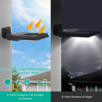 Solar Wall Light Outdoor Beads PIR Motion Sensor Remote Control Wireless Lamps - Cartsfy Inc.