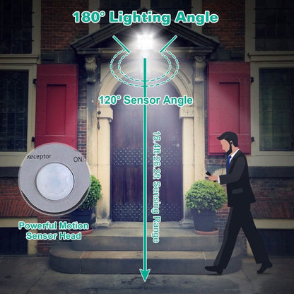 Solar Wall Light Outdoor Beads PIR Motion Sensor Remote Control Wireless Lamps - Cartsfy Inc.
