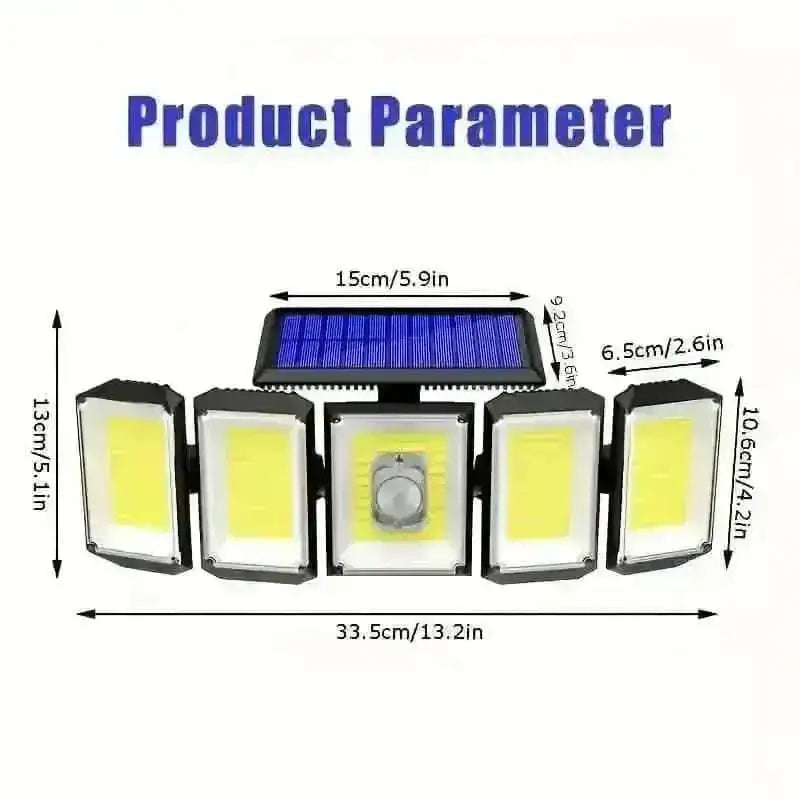 Solar Wall Light with 5 Adjustable Angle Heads Cartsfy Inc.