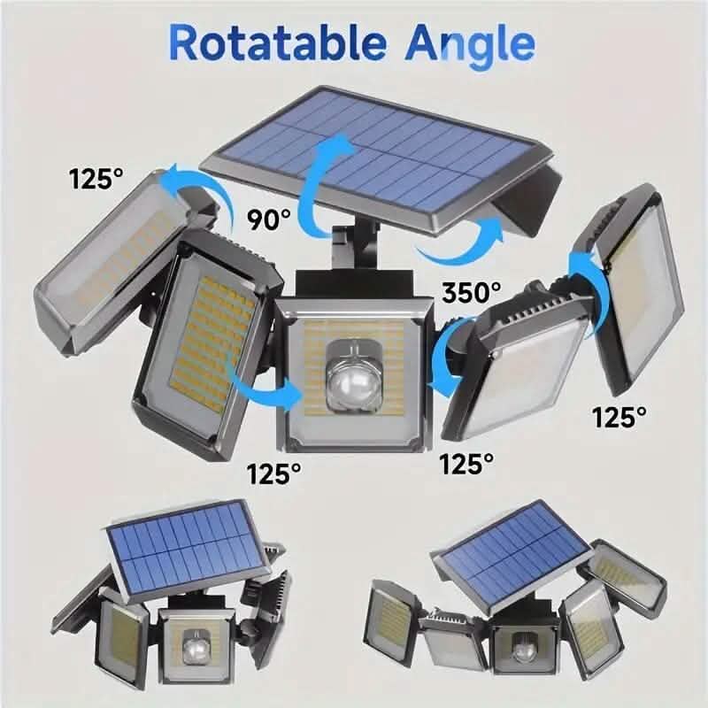 Solar Wall Light with 5 Adjustable Angle Heads Cartsfy Inc.