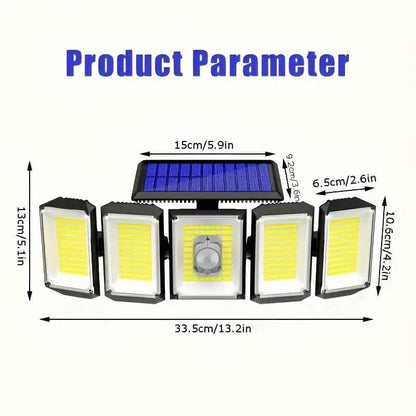 Solar Wall Light with 5 Adjustable Angle Heads Cartsfy Inc.