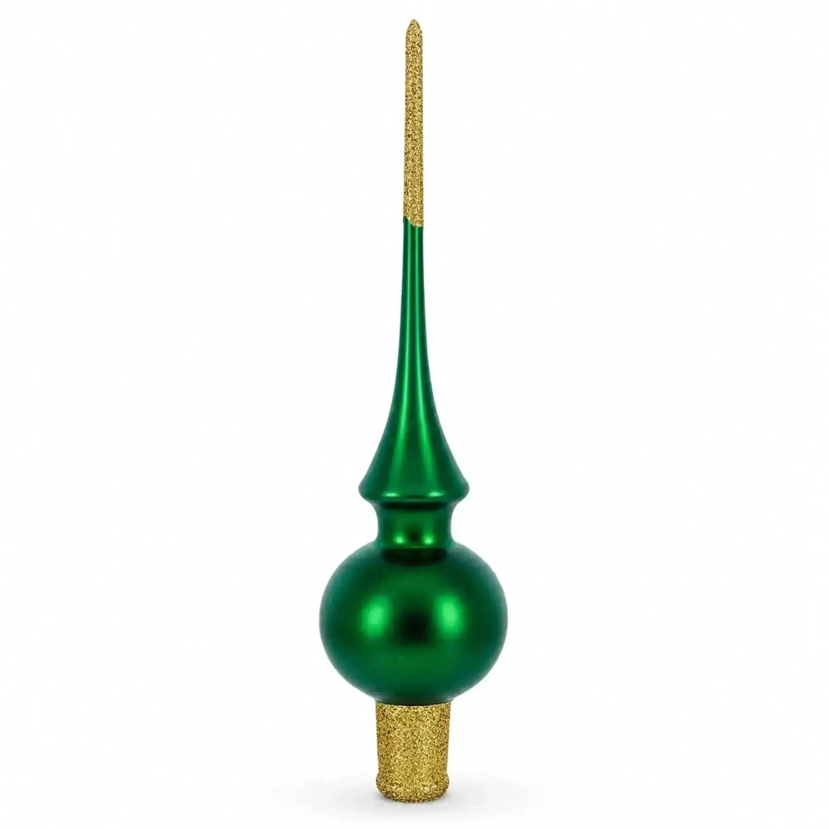 Solid Green with Sparkling Top Glass Christmas Tree Topper 11 Inches Cartsfy Inc.
