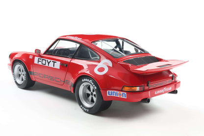 Solido 1974 Porsche 911 RS 3.0L #6 IROC Daytona Red Foyt 1:18 Cartsfy Inc.