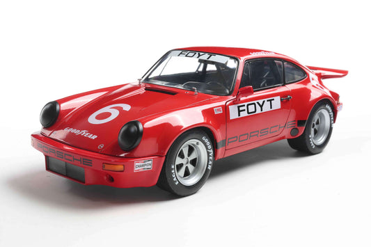 Solido 1974 Porsche 911 RS 3.0L #6 IROC Daytona Red Foyt 1:18 Cartsfy Inc.