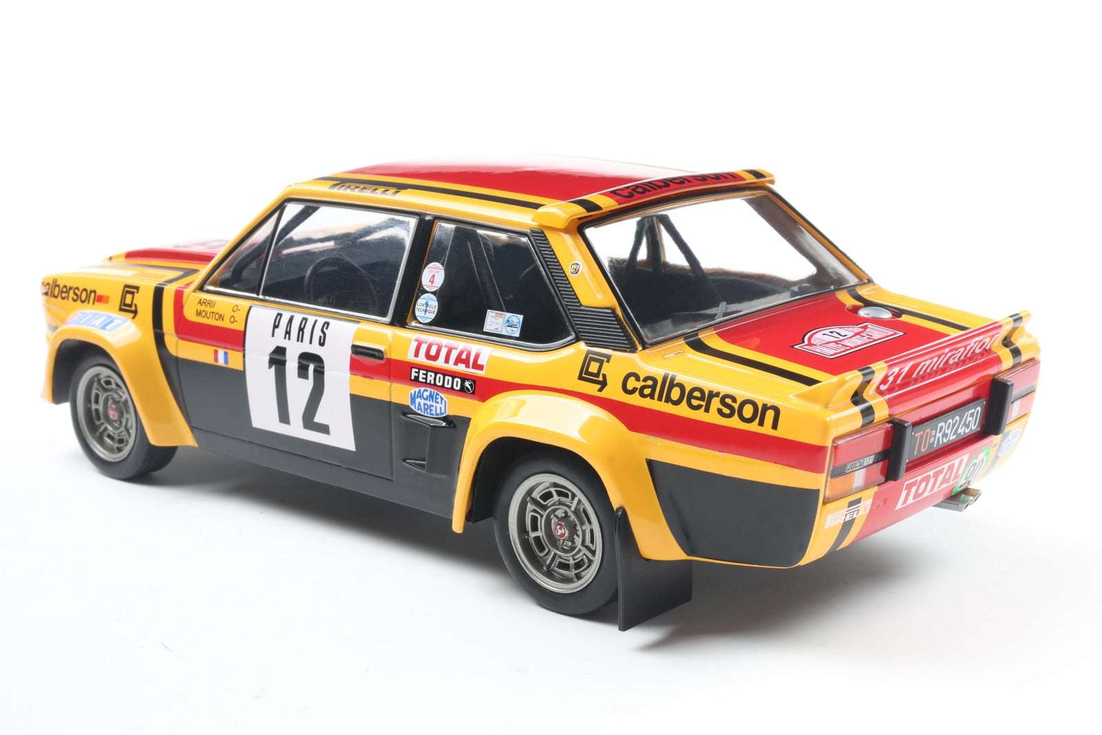 Solido 1980 Fiat 131 Abarth No 12 Rallye Montecarlo 1980 Yellow 1:18 STM Diecast Default Title Default Title-