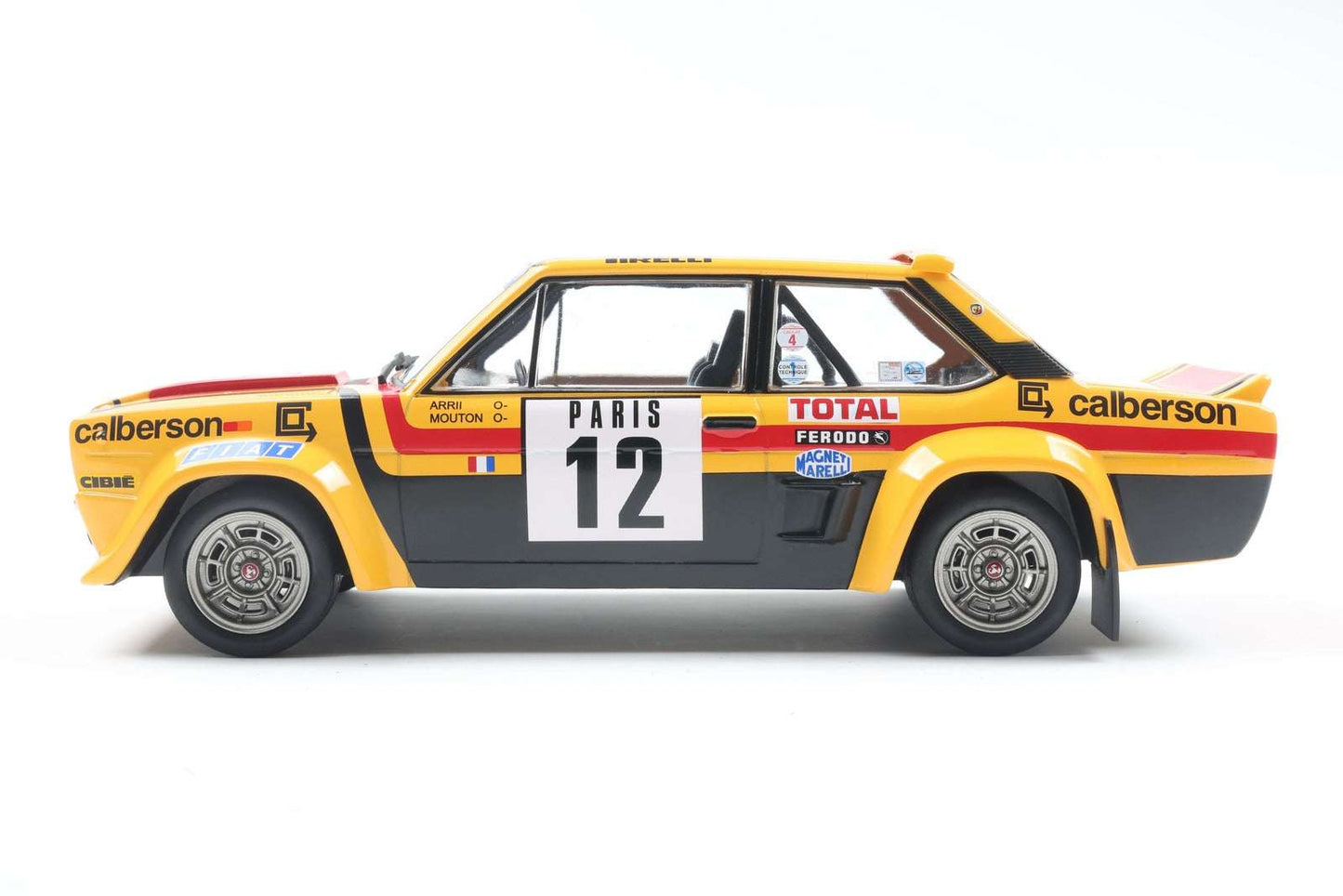Solido 1980 Fiat 131 Abarth No 12 Rallye Montecarlo 1980 Yellow 1:18 STM Diecast Default Title Default Title-