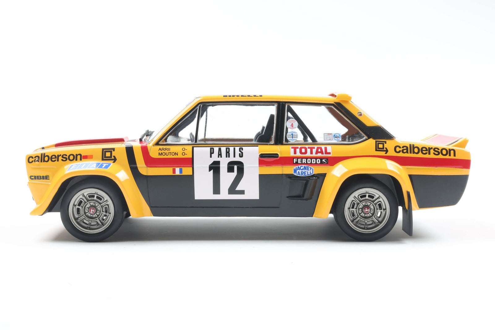 Solido 1980 Fiat 131 Abarth No 12 Rallye Montecarlo 1980 Yellow 1:18 STM Diecast Default Title Default Title-