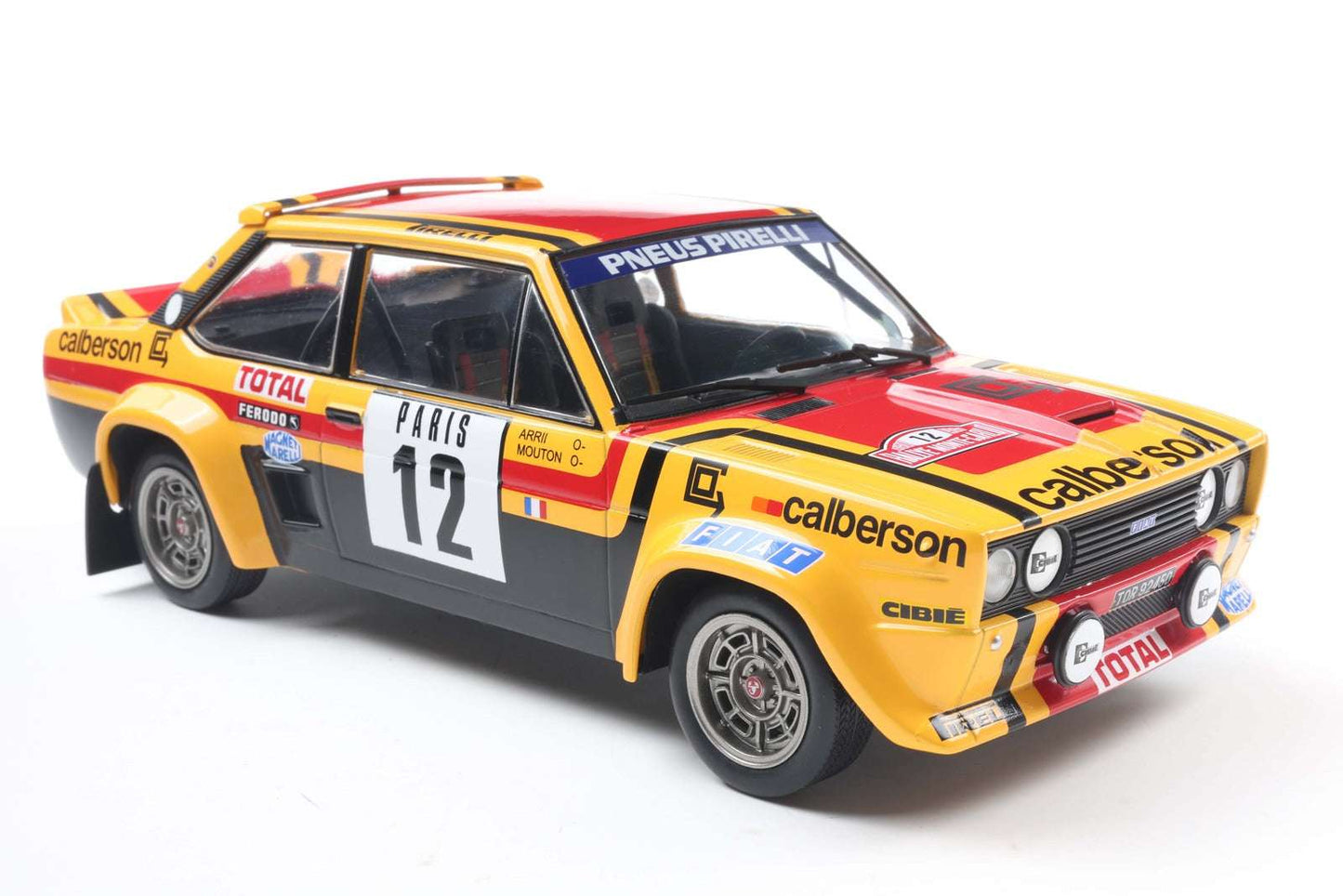 Solido 1980 Fiat 131 Abarth No 12 Rallye Montecarlo 1980 Yellow 1:18 STM Diecast Default Title Default Title-