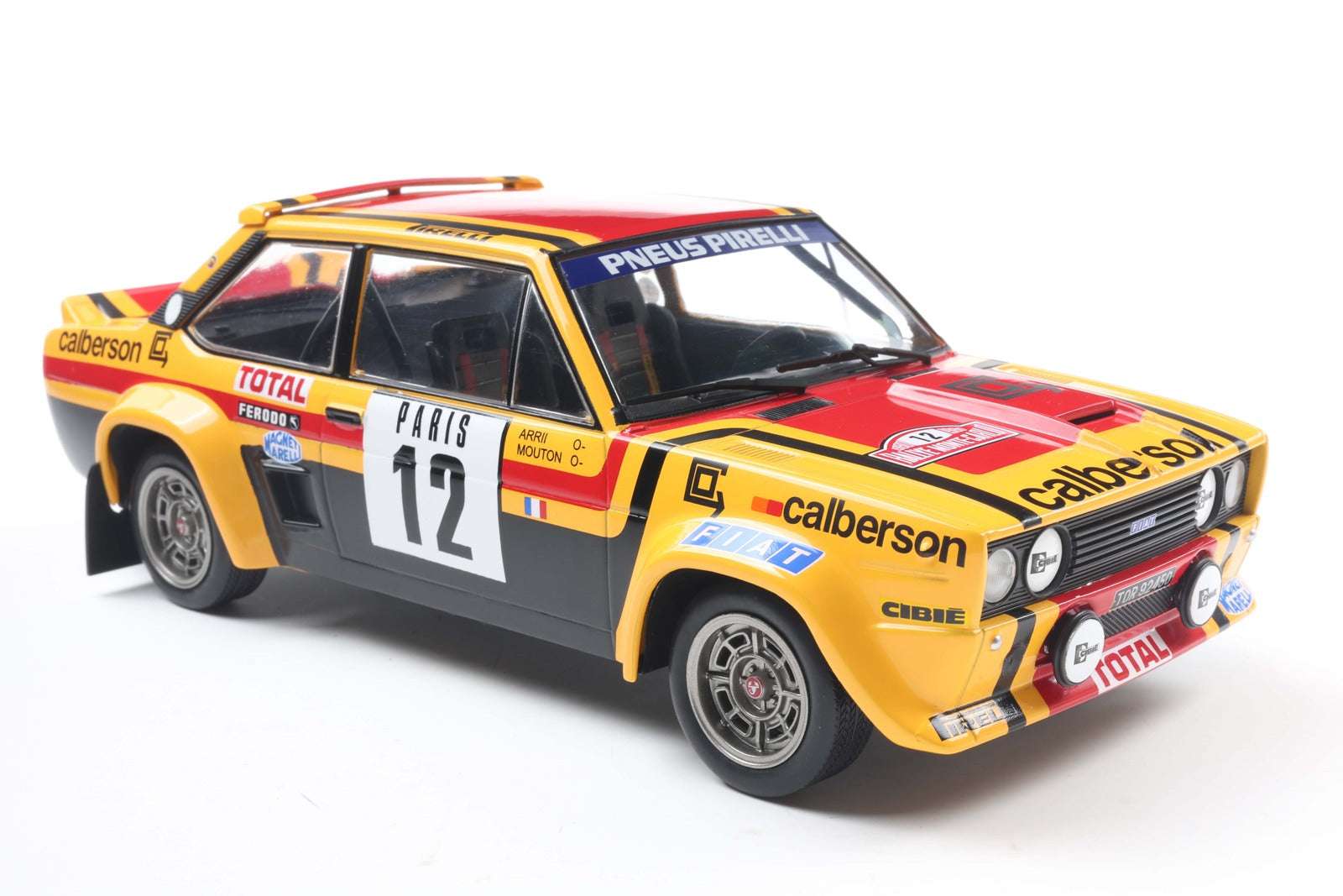 Solido 1980 Fiat 131 Abarth No 12 Rallye Montecarlo 1980 Yellow 1:18 STM Diecast Default Title Default Title-