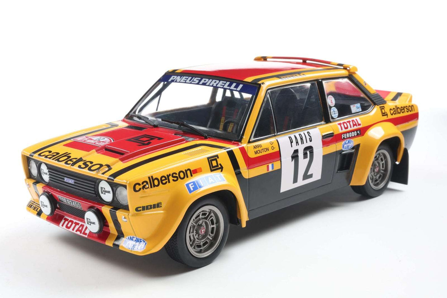 Solido 1980 Fiat 131 Abarth No 12 Rallye Montecarlo 1980 Yellow 1:18 STM Diecast Default Title Default Title-