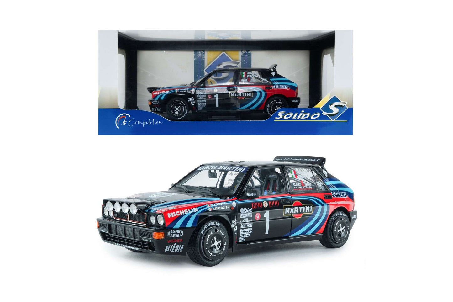 Solido 1990 Lancia Delta HF Integrale Tribute to Biason Rallye Montecarlo Black 1:18 STM Diecast Default Title Default Title-