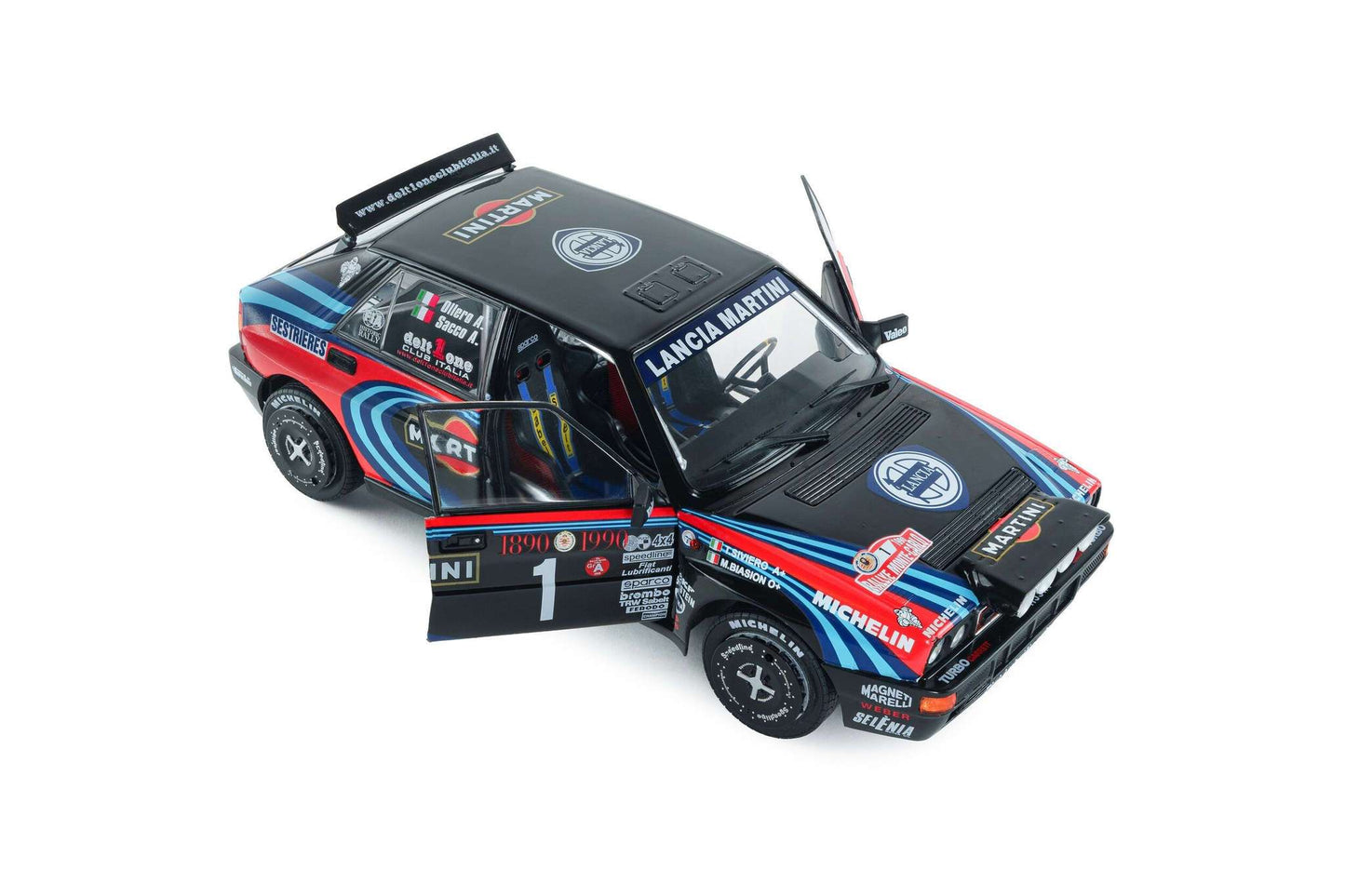 Solido 1990 Lancia Delta HF Integrale Tribute to Biason Rallye Montecarlo Black 1:18 STM Diecast Default Title Default Title-