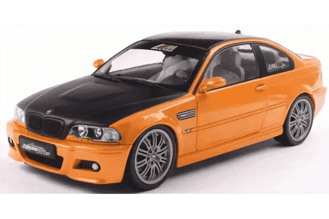 Solido 2000 BMW E46 Coupe Orange w/ Black Hood 1:18 Cartsfy Inc.