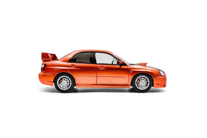 Solido 2003 Subaru WRX STi (GDB) Orange Metallic w/ Black Carbon Hood 1:18 Cartsfy Inc.