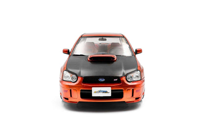 Solido 2003 Subaru WRX STi (GDB) Orange Metallic w/ Black Carbon Hood 1:18 Cartsfy Inc.