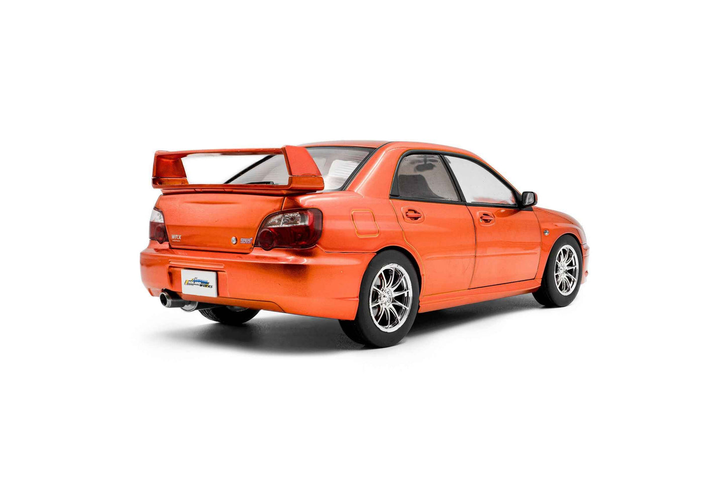 Solido 2003 Subaru WRX STi (GDB) Orange Metallic w/ Black Carbon Hood 1:18 Cartsfy Inc.