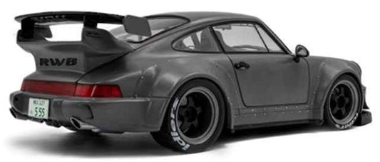 Solido 2016 Porsche 911 (964) RWB Bodykit Nardo Grey w/ Akira Nakai Figure 1:18 Cartsfy Inc.
