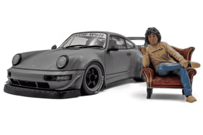Solido 2016 Porsche 911 (964) RWB Bodykit Nardo Grey w/ Akira Nakai Figure 1:18 Cartsfy Inc.