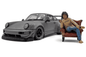 Solido 2016 Porsche 911 (964) RWB Bodykit Nardo Grey w/ Akira Nakai Figure 1:18 Cartsfy Inc.
