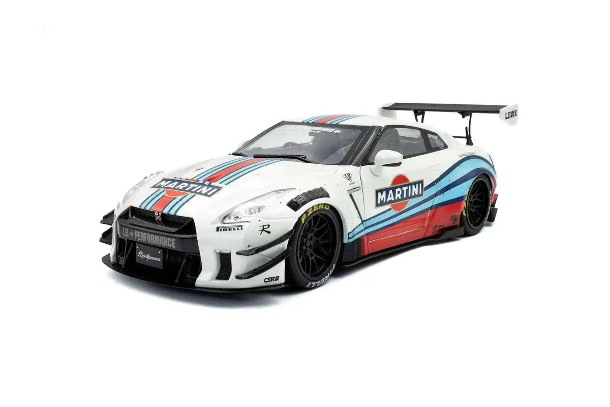 Solido 2024 Nissan GT-R (R35) W/ Liberty Walk Body Kit 2.0 Martini White 1:18 STM Diecast Default Title Default Title-
