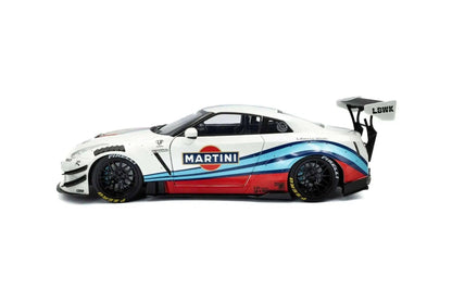 Solido 2024 Nissan GT-R (R35) W/ Liberty Walk Body Kit 2.0 Martini White 1:18 STM Diecast Default Title Default Title-