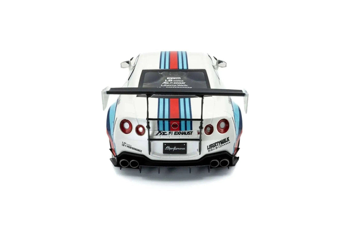 Solido 2024 Nissan GT-R (R35) W/ Liberty Walk Body Kit 2.0 Martini White 1:18 STM Diecast Default Title Default Title-