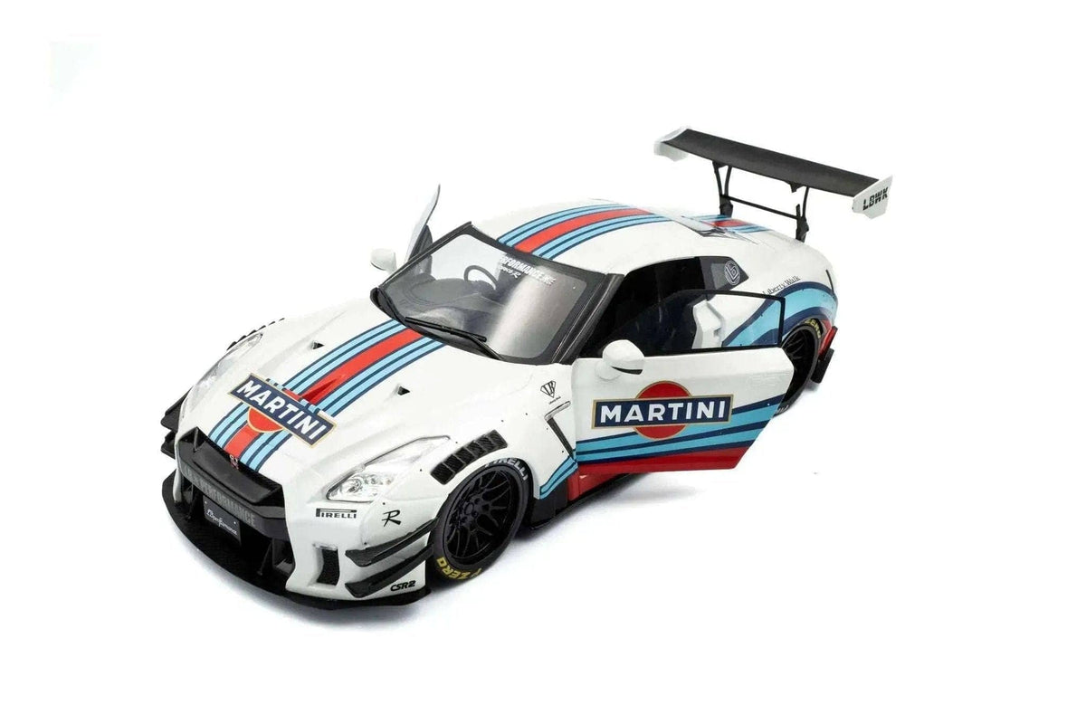 Solido 2024 Nissan GT-R (R35) W/ Liberty Walk Body Kit 2.0 Martini White 1:18 STM Diecast Default Title Default Title-