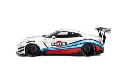 Solido 2024 Nissan GT-R (R35) W/ Liberty Walk Body Kit 2.0 Martini White 1:18 Cartsfy Inc.