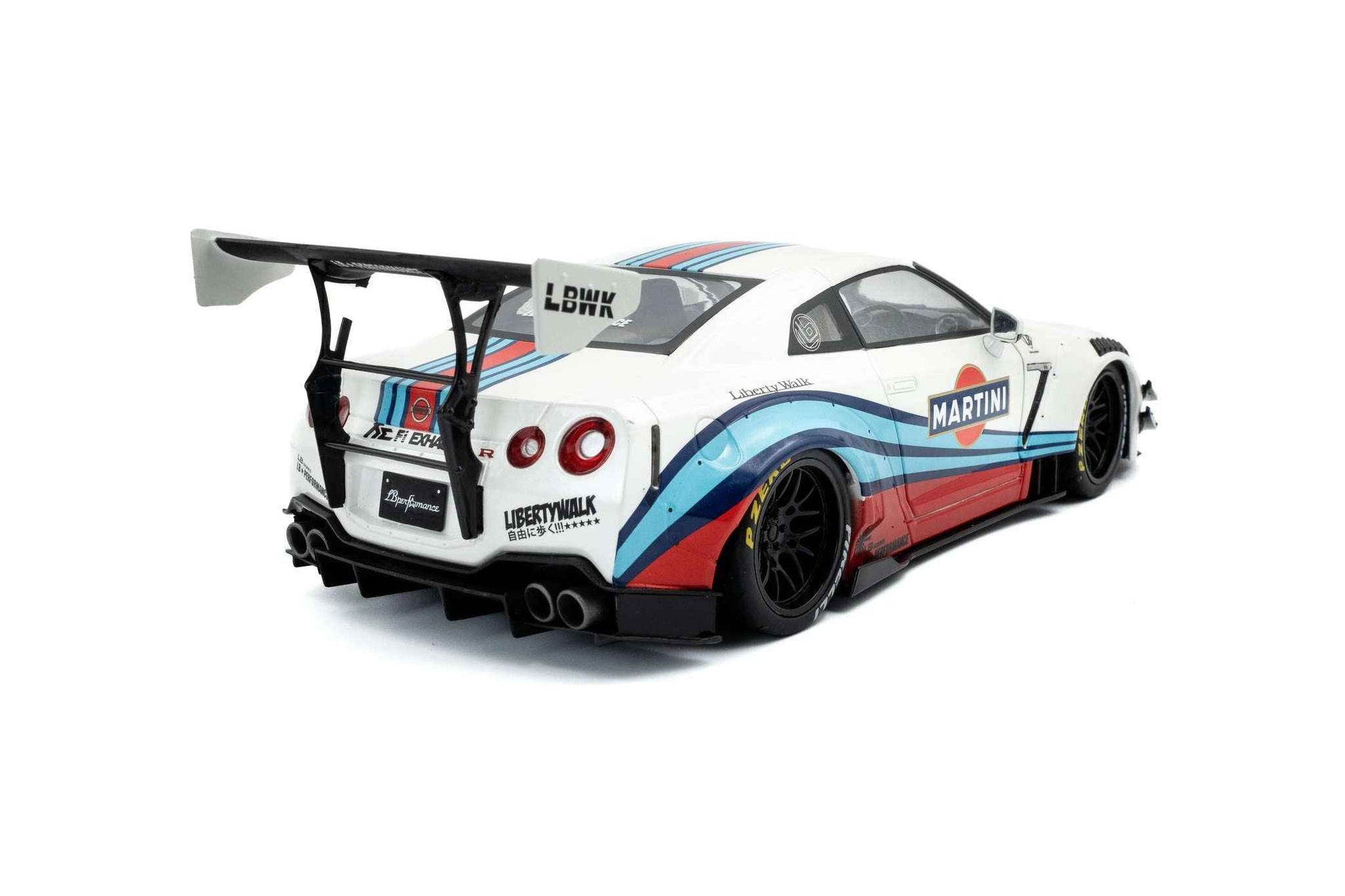 Solido 2024 Nissan GT-R (R35) W/ Liberty Walk Body Kit 2.0 Martini White 1:18