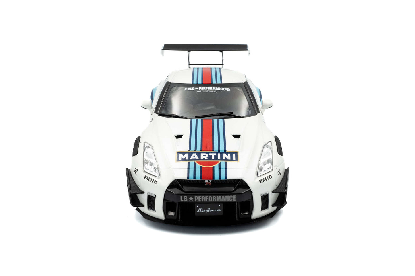 Solido 2024 Nissan GT-R (R35) W/ Liberty Walk Body Kit 2.0 Martini White 1:18 Cartsfy Inc.