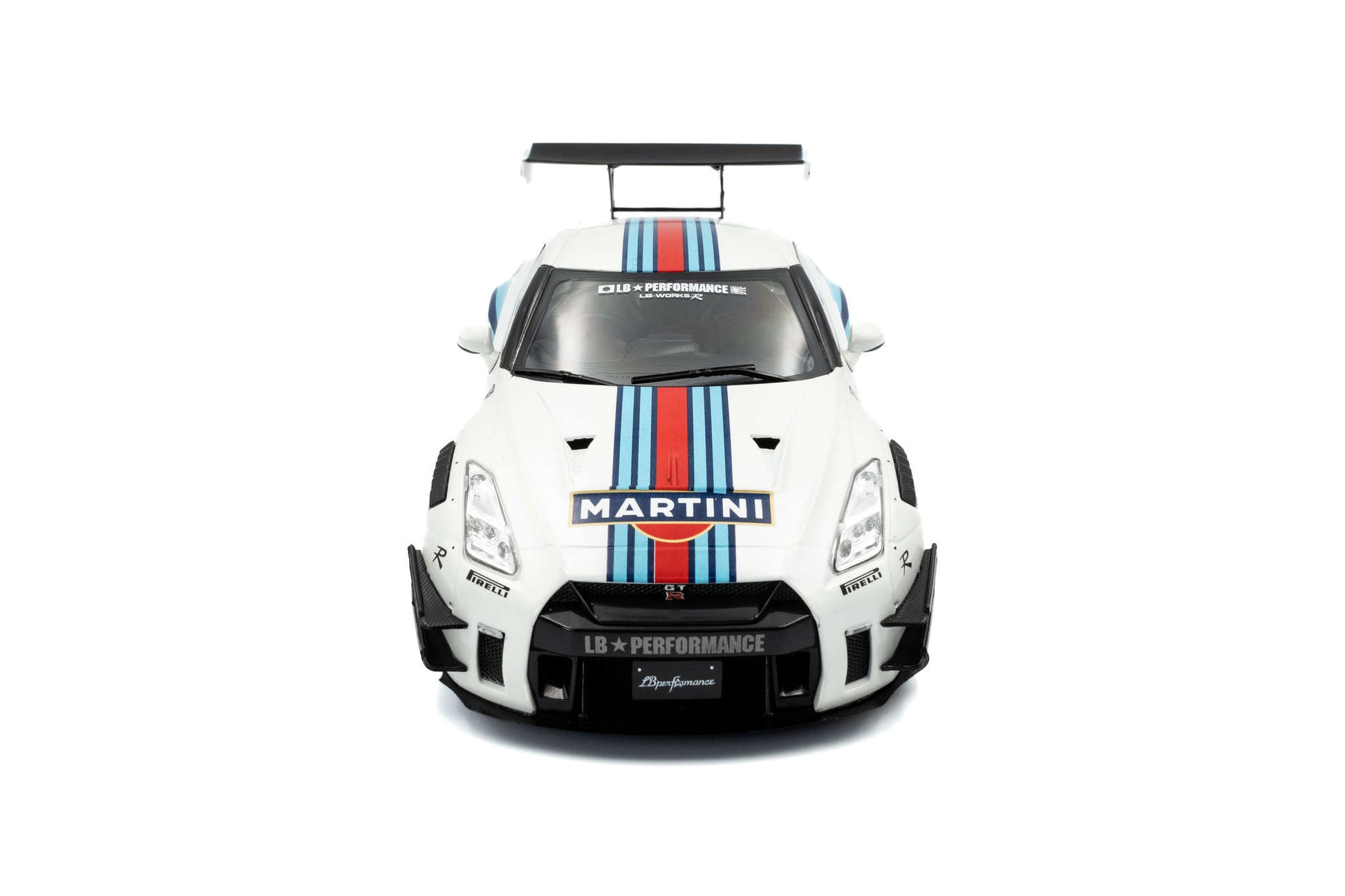Solido 2024 Nissan GT-R (R35) W/ Liberty Walk Body Kit 2.0 Martini White 1:18 Cartsfy Inc.