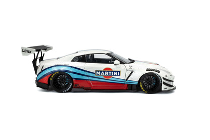 Solido 2024 Nissan GT-R (R35) W/ Liberty Walk Body Kit 2.0 Martini White 1:18 Cartsfy Inc.