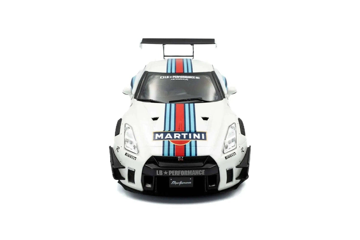 Solido 2024 Nissan GT-R (R35) W/ Liberty Walk Body Kit 2.0 Martini White 1:18 STM Diecast Default Title Default Title-