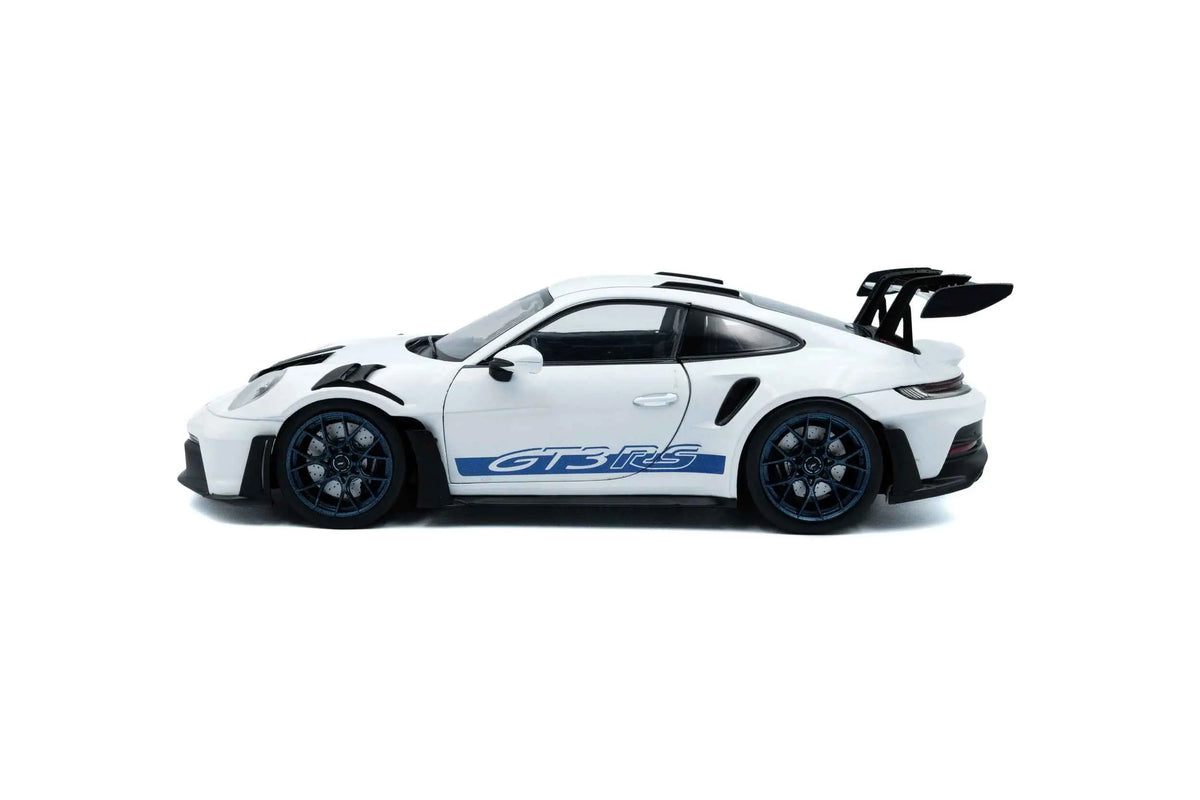 Solido 2024 Porsche 911 992 GT3 RS White w/ Indigo Blue Wheels and Deco 1:18 Cartsfy Inc.