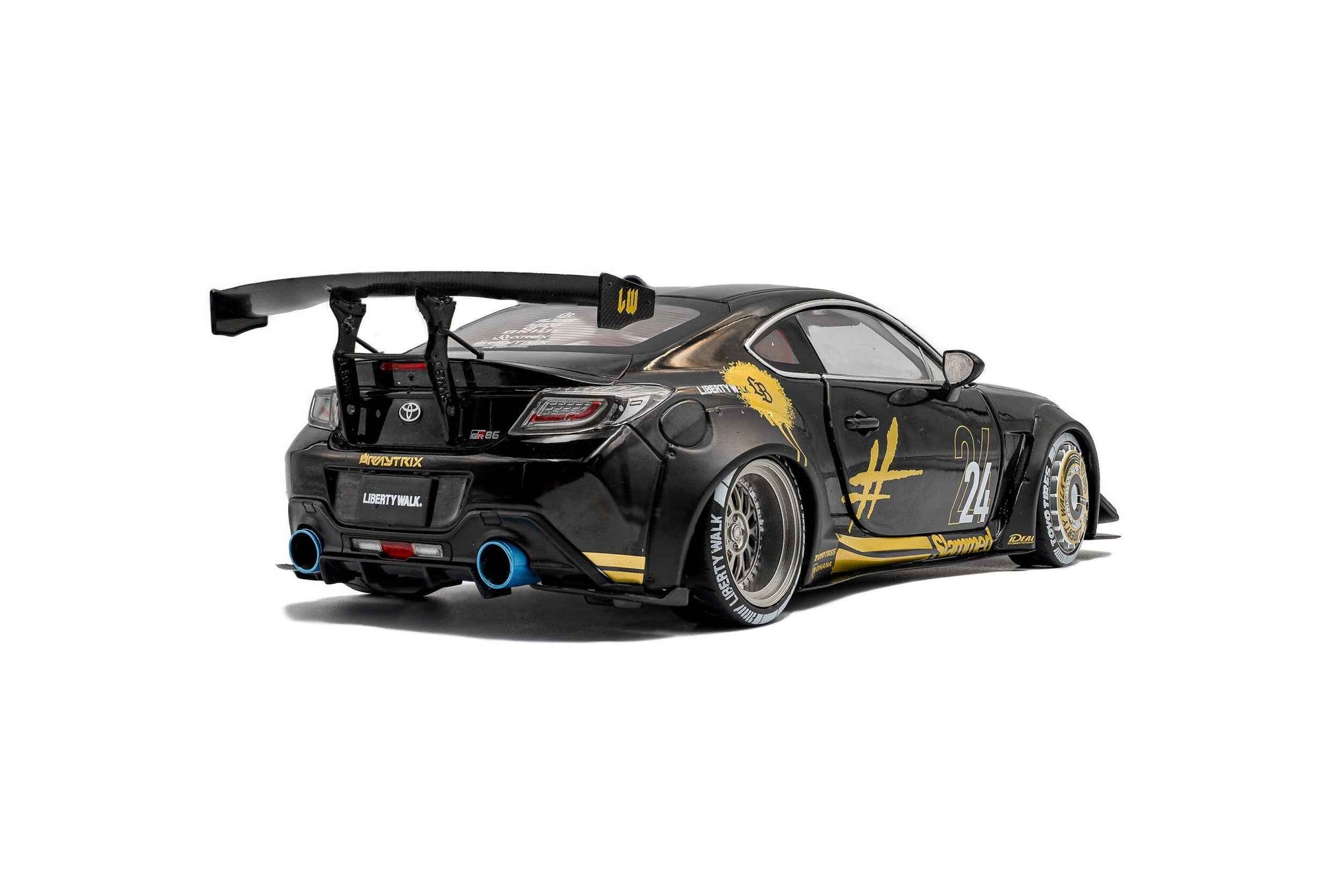 Solido 2024 Toyota GR86 LBWK Body Kit Black & Gold 1:18 Cartsfy Inc.