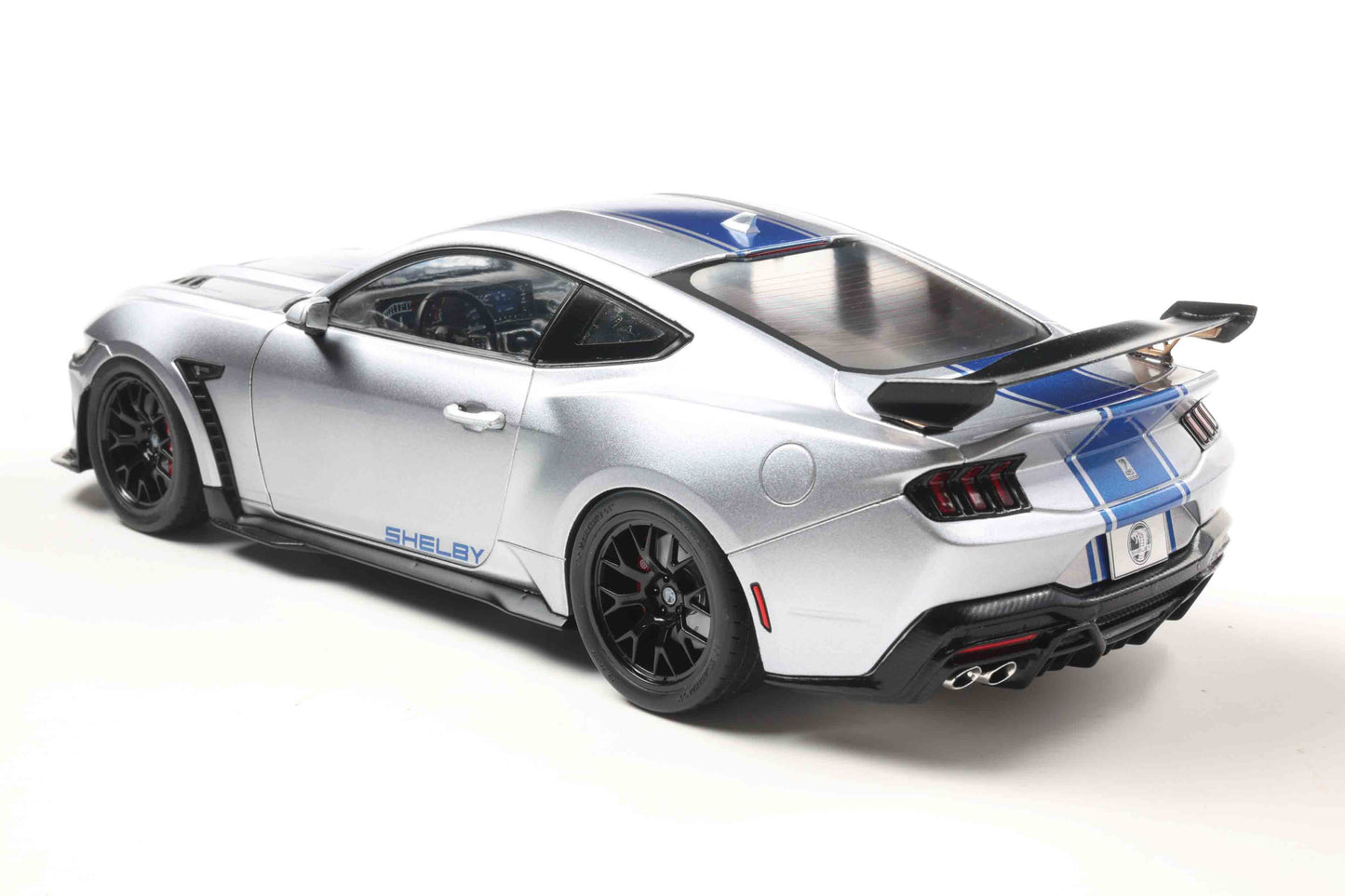 Solido 2025 Ford Shelby Mustang Super Snake Grey with Blue Stripes 1:18 Cartsfy Inc.