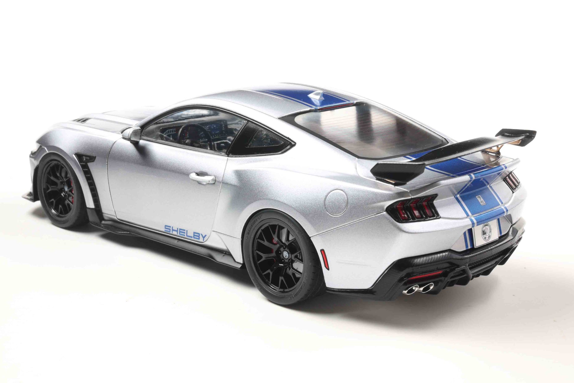 Solido 2025 Ford Shelby Mustang Super Snake Grey with Blue Stripes 1:18 Cartsfy Inc.