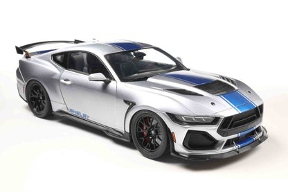 Solido 2025 Ford Shelby Mustang Super Snake Grey with Blue Stripes 1:18 Cartsfy Inc.