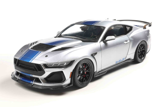 Solido 2025 Ford Shelby Mustang Super Snake Grey with Blue Stripes 1:18 Cartsfy Inc.