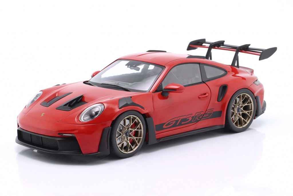 Solido 2024 Porsche 911 992 GT3 RS Guards Red w/ Gold Wheels 1:18 *Defect*