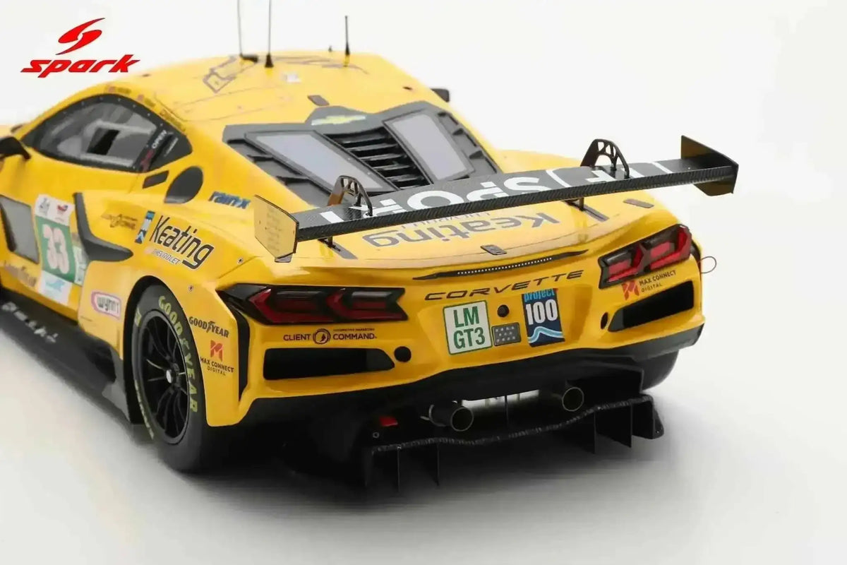 Spark Model Chevrolet Corvette C8 Z06 GT3.R #33 TF Sport 2025 IMSA Le Mans 24hrs 1:18 WITH DISPLAY Cartsfy Inc.