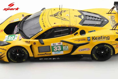Spark Model Chevrolet Corvette C8 Z06 GT3.R #33 TF Sport 2025 IMSA Le Mans 24hrs 1:18 WITH DISPLAY Cartsfy Inc.